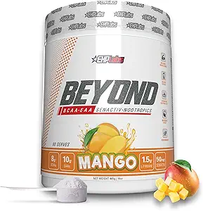 EHP Labs Beyond BCAA Powder Amino Acids Supplement for Muscle Recovery - 8g of Sugar Free BCAAs Amino Acids Post Workout Recovery Powder & 10g EAA Amino Acids Powder - 60 Servings (Mango)