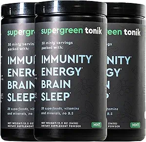 100% Natural Greens Superfood Powder – Tägliche Ergänzung mit 38 Superfoods, Vitaminen und Mineralstoffen – Unterstützt Energie, Stress und Immunität – 30 Tage Versorgung – 360 Gramm (3 Tuben)