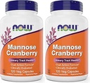 JETZT Lebensmittel Mannose Cranberry, 120 Kapseln (Pack von 2) - mit PAC - 450mg dMannose, 250mg Ganze Cranberry - Urinary Tract Health* - Vegan Friendly Supplement, Non-GMO