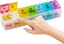 Grand organisateur de pilules 7 jours avec Spring-Open Design- Weekly Pill Organizer 2 fois par jour avec AM PM Grand compartiments Pill Box pour les suppléments Pill Container Holder for Vitamines Medicine Organizer