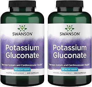 Swanson Potassium (Gluconate) 99 Milligramme 250 Kapseln (2 Packung)