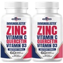 (2 Pack) ImmunoBlaster Zink Quercetin 500mg mit Vitamin D und C Antioxidant Immununterstützung High Potency Quercetin Zinkergänzung für Männer und Frauen - Gluten, Soy, & Dairy Free - 120 Count (Twin Pack)
