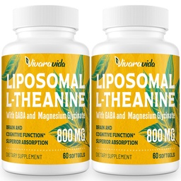 L-teanina 800mg Supplemento con Glycinate GABA e Magnesio - Composto naturale, sonno e relax (120 Softgels)