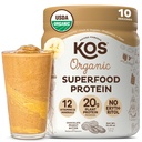KOS Vegan Protein Pulver, Schokolade Peanut Butter - Low Carb Pea Protein Blend, USDA Organic Superfood mit Vitaminen & Minerals - Keto, Soy, Dairy Free - Meal Replacement for Women & Men - 10 Servings