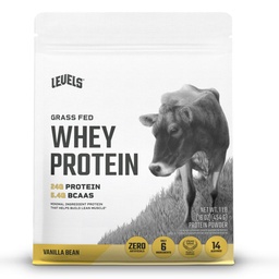 Levels Gras Fed Whey Protein Powder, No Artificials, 24G Protein, Vanilla Bean, 1LB