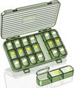 Weekly Pill Organizer,3 Mal am Tag, Große Reise 7 Tage Pille Box mit separatem Container, Täglich tragbare Feuchtigkeit-Proof Pille Fall für Medikamente, Vitamine, Fischöl und Ergänzungen