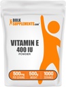 BulkSupplements.com Vitamin E 400 IU Pulver - als D-Alpha Tocopherol, Vitamin E Supplements - Glutenfrei, 500mg pro Servierung, 500g (1.1 lbs) (Pack von 1)
