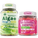 LILICARE Bundle: Vegan Omega 3 Supplement Gummie & Inositol Gummi Ideal 40:1 Ratio Myo & D-Chiro Inositol