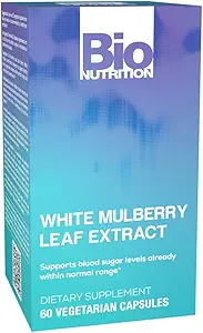 Bio Nutrition White Mulberry Extract 60 Vegetarische Kapseln | Allgemeines Wellness | Reich an Antioxidantien | Immune Boosting Properties | Unterstützt Augengesundheit