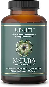 Natura Health Products Up-Lift-Ergänzung - Ermutigt positive Stimmung und Mental Outlook- Mit Ashwagandha, St. John's Wart, Vitamine B6 & B12, L-tryptophan, Folate, L-tyrosine (90 Kapseln)