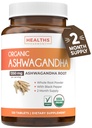 USDA Organic Ashwagandha Supplement - Hohe Potenz Ashwagandha Pillen Hergestellt mit Bio Schwarz Pfeffer für verbesserte Absorption - Vegan Non-GMO Made in the USA & Lab Verifiziert (2 Monate Versorgung)