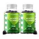 Vitamatic 2 Packs Zucchero Moringa Gummies- 10000 mg Equivalente Per Serving (da 50:1 estrarre 200 mg)- Estratto verde Superfood 20X completo - 60 Pectin Basato Gummies