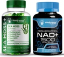 WELLNESS LABSRX NAD Supplement, 1500mg - Sea Moss Gummis, 3200mg