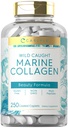 Carlyle Marine Collagen für Haarhaut und Nägel | 250 Kapseln | Peptide für Frauen und Männer | Typ I mit Kalzium | Nicht-GVO & Glutenfrei