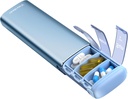 Vaydeer Metall Reise Pille Organizer, 7 Tage Wöchentliche Pille Box, große Kapazität täglich niedliche Pille Fall für Ergänzungen, Pillen, Vitamine und Medikamente (Klein, Blau)