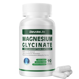 Magnesio Glycinate 400 MG per Serve 100% Chelato per Alta Assorbimento, Gentle On Stomach, Non OGM, 90 capsule vegetariane