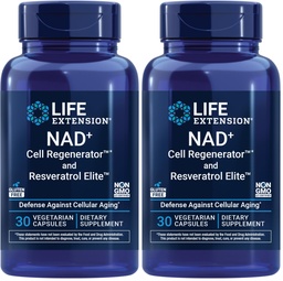 Lebensdauer NAD+ Cell Regenerator and Resveratrol Elite, NIAGEN Nikotinamid Ribosid, Trans-Resveratrol, Quercetin, Fisetin, für Langlebigkeit, Energie und oxidativen Stress, 30 vegetarische Kapsel