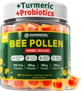 Digestive Gesundheit & Gewicht Bienen Pollen Organic 1000mg, w/Probiotics, Prebiotics & Turmeric, Bee Pollen Gummies Rich in B-Vitamin, Antioxidantien, Aminosäuren, für Verdauungs-, Gewichts- und Energie