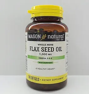 Mason FLAX SEED OIL 1000mg SOFTGELS 100 pro Flasche
