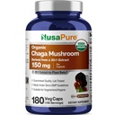 NusaPure Chaga Mushroom 20:1 Extrakt, 150 mg Äquivalent zu 3.000mg pro Veggie Capsule, 180 Count, USDA Organic, Vegan, Non-GMO