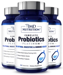 1MD Complete Probiotics Platinum | Unterstützt Verdauungsgesundheit | mit Nourishing Prebiotics, 51 Billion Live CFU, 11 Strains, Dairy-Free | 30 Gemüsekapseln (3-Pack)