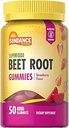 Sundance Beet Root Gummies | 50 Count | Superfood | mit schwarzem Pfeffer | Strawberry Flavor | Vegan, Non-GMO & Gluten Kostenlose Ergänzung