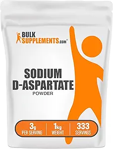 BulkSupplements.com Natrium D-Aspartat-Pulver - Natriumergänzungsmittel, Natrium Aspartat-Pulver - Elektrolytzusatz, Glutenfrei, 3g pro Servierung, 1kg (2.2 lbs) (Pack von 1)