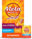 Metamucil On-The-Go, Psyllium Husk Fiber Supplement, 4-in-1-Faser für Verdauungsgesundheit, Sugar Free, Orange Flavor, 30 Count x 2 Packs (60 Count Total)