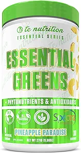 Essential Greens Powder | Optimize Health | Spectra, Organic Matcha, Spirulina, More | Probiotics & Digestion Support, Antioxidants | Stevia Sweetened, Ananas Paradise, 30 Serv, Non-GMO, Vegan