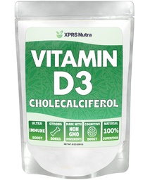 XPRS Nutra Vitamin D3 Pulver (Cholecalciferol) - Unflavored VIT D für Knochen und Immunität - Vitamin D3 Pulver für Muskelfunktion - Vitamin D Ergänzungen (8 Unze)
