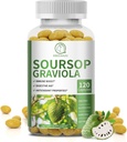 Soursop Graviola Kapseln mit Kelp, für Zellregeneration, verbessert Immunität, Verdauungsunterstützung, Antioxidantieneigenschaften, Glutenfrei, Non GMO, Vegan, 120 Zähler