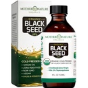 Mutter Natur USDA Organic Black Seed Oil – Kalt gepresst, Unrefined & Vegan Nigella Sativa, High Thymoquinone (2%+), Omega 3 6 9 für Immun, Joint & Heart Support, Hair & Skin, Non-GMO, 4oz