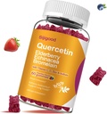 Quercetin-Gummien mit Bromelain, Elderberry, Echinacea, Vitamin C D Zink - Immunsystemunterstützung 60 Zähler reine Quercetin-Gummi für Kinder & Erwachsene