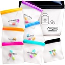 MUMI Pill Pouch Set, 7 Mini Zipper Pouches für Pillen, kleine Pillen Taschen, wiederverwendbare Pillen Pouches für Medizin Reisen, Pocket Pill Organizer, Geldbeutel Zubehör, Vitamin Organizer