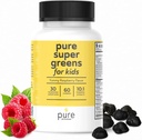 Super Greens Multivitamin-Gummi für Erwachsene & Kinder Immununterstützung & Verdauungs-Gesundheit - Daily Fiber Probiotic Supplement Fruit & Veggie Chewable Gummy - Raspberry Flavor - 60-Day Supply