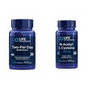 Life Extension Two-Per-Day Multivitamin, Vitamine B, C, D, Zink, 25 Vitamine, Mineralstoffe & Extrakte, 120 Kapseln Bundle mit N-Acetyl-L-Cystein (NAC) 600 mg, 60 Kapseln