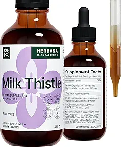 Milchdistel 4 fl oz Flüssiger Extrakt - Natürliche Leberunterstützung Tropfen - Saubere und Detox Kräuterergänzung - Silybum Marianum Tinktur für Mann & Frau - Familiengröße - Hohe Potenz - 90-Tag Versorgung