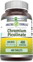 Erstaunliche Formeln Chromium Picolinat Ergänzung | 200 Mcg Pro Servieren | Tabletten | Non-GMO | Gluten Free | Made in USA (480 Count)