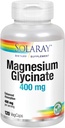 Solaray Magnesium Glycinate 400 mg | Gesunde Entspannung, Knochen & Herz-Kreislauf-Unterstützung (120 CT, 30 Servierungen)