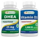 Meilleur Dhea Naturel 25mg et vitamine D3 5000 I