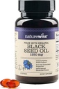 NatureWise Black Seed Oil Softgels 1250 mg - mit 100% Organic Cold Pressed Nigella Sativa - Omega 3 6 9 - Antioxidant Immununterstützung, Haar & Haut - Non-GMO, Gluten-Free - 60 Softgels[1-Month Supply]