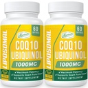 1000mg Liposomal CoQ10 Softgels | Bessere Absorption CoQ10 Ubiquinol Supplement | Herzfunktion & Energieproduktion | Aktive Antioxidante Form von Vegan Coenzym Q10 | Non-GMO | 120 Softgels