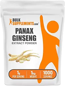 BulkSupplements.com Ginseng Root Extract Powder - Panax Ginseng Supplement, Kräuterergänzung - Vegan & Glutenfrei, 1g pro Servierung, 1kg (Pack mit 5) (11 lbs)