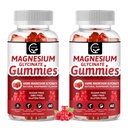 Magnesium Glycinate Gummies 400mg, Mg Kaliumergänzung mit Chelat Magnesium Malat Complex, Vitamin D, B6 und CoQ10, Unterstützung für Gedächtnis, Ruhe, Stimmung & Schlaf - 60 Zähler (Pack von 2)