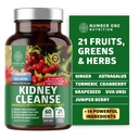 N1N Premium Kidney Cleanse [21 Potent Kräuter] für Urinary Tract & Bladder Control, Natural Kidney Support mit Cranberry Extract, Astragalus und Uva Ursi Leaf, 60 Veg Caps