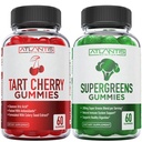 Atlantis Nutrition 60 Tart Cherry Gummis + 60 Supergreens Gummis.