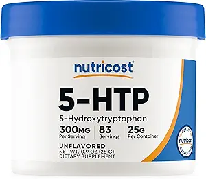 Nutricost 5-HTP Pulver 25 Gramm (3 Pack) (300mg pro Servierung)