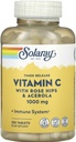 SOLARAY Timed Release Vitamin C with Rose HIPS & Acerola, 1,000 mg, 250 Tablets
