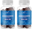 Ashwagandha Gummies - Schlafqualität, Gedächtnis und kognitive Unterstützung - Ashwagandha Gummies für Damen und Herren Pack von 2, 60 Servietten