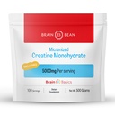 Brain Bean 500mg Unflavored Micronized Creatine Monohydrat Pulver hilft Energie für die Gehirngesundheit zu steigern - nicht-GMO, Glutenfreies Kreatin Pulver unterstützt Muskelgesundheit (Made in USA)
